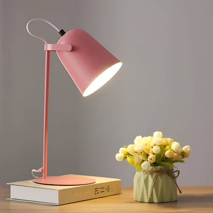 Nordic Iron Table Lamp Macaron Color Bucket Design