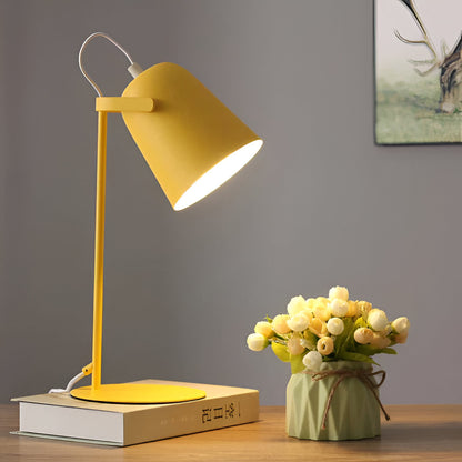 Nordic Iron Table Lamp Macaron Color Bucket Design