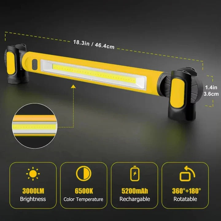 LED Work Light Rechargeable with Magnetic Base for Mechanics