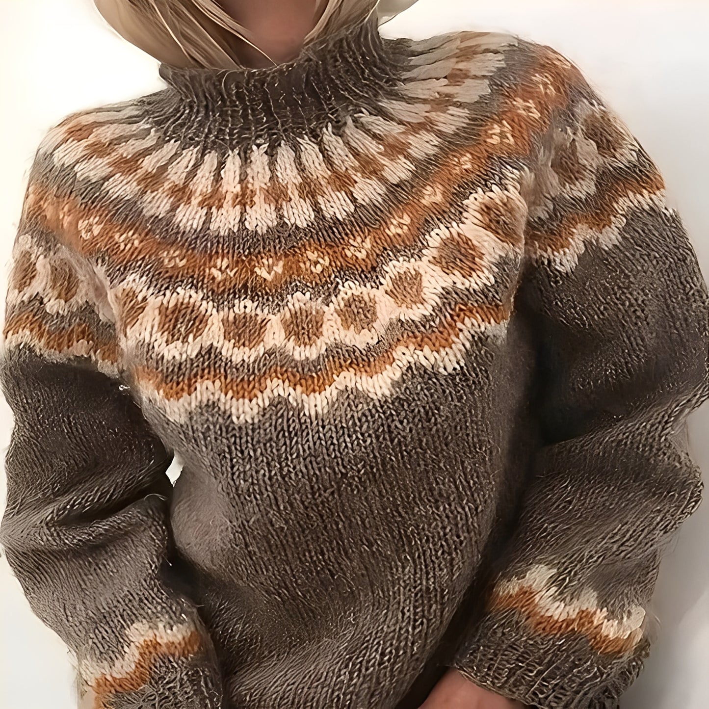 Icelandic Wool Turtleneck Sweater Traditional Knitwear for Winter