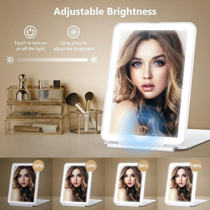 Travel Makeup Mirror Lighted with Magnification and LED