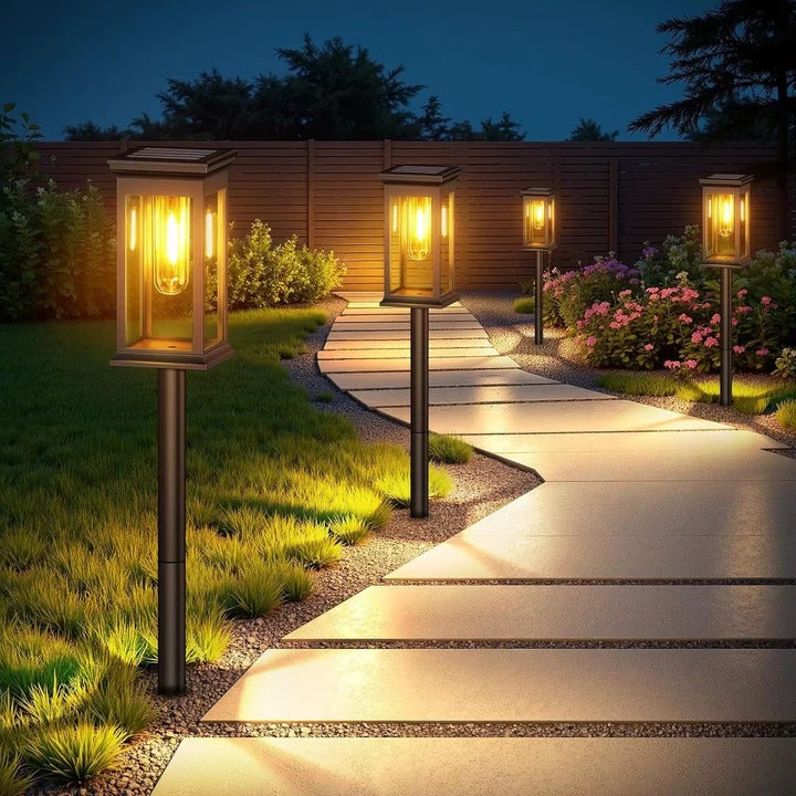 Solar Pathway Lights Outdoor Waterproof Set