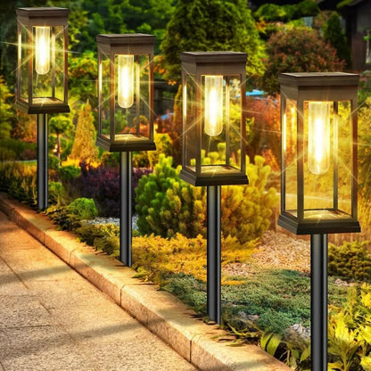 Solar Pathway Lights Outdoor Waterproof Set