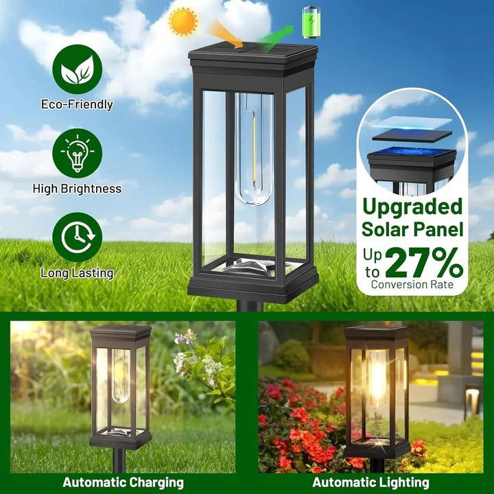 Solar Pathway Lights Outdoor Waterproof Set