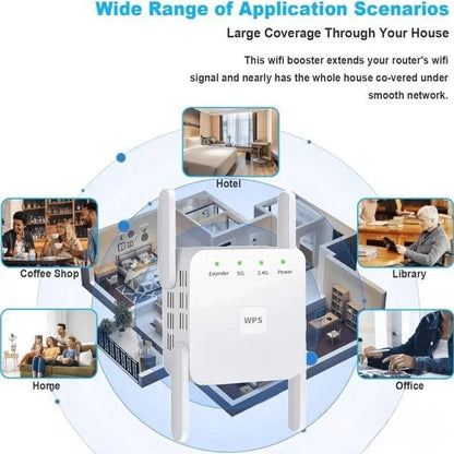 WiFi Signal Booster 5G Dual Band for Internet Coverage