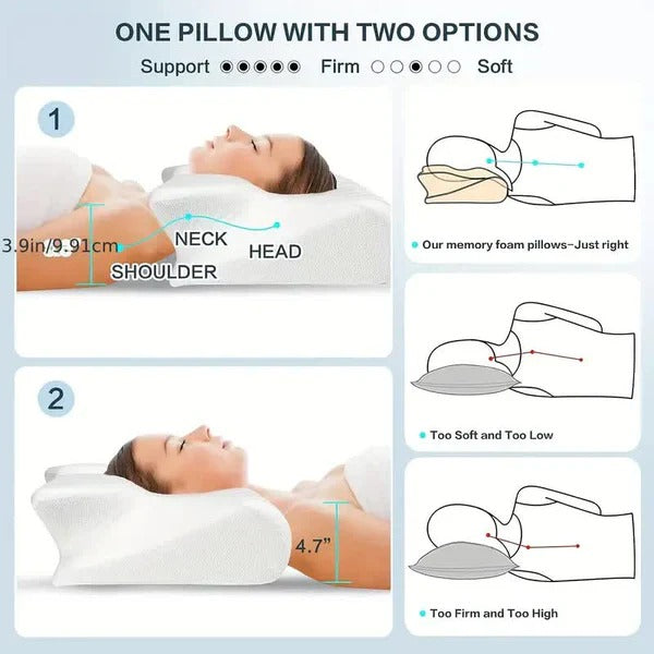 Pillow with Armrests Butterfly Shape for Side and Back Sleepers