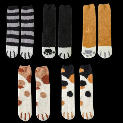 Winter Socks Cat Paw Design for Women and Teens
