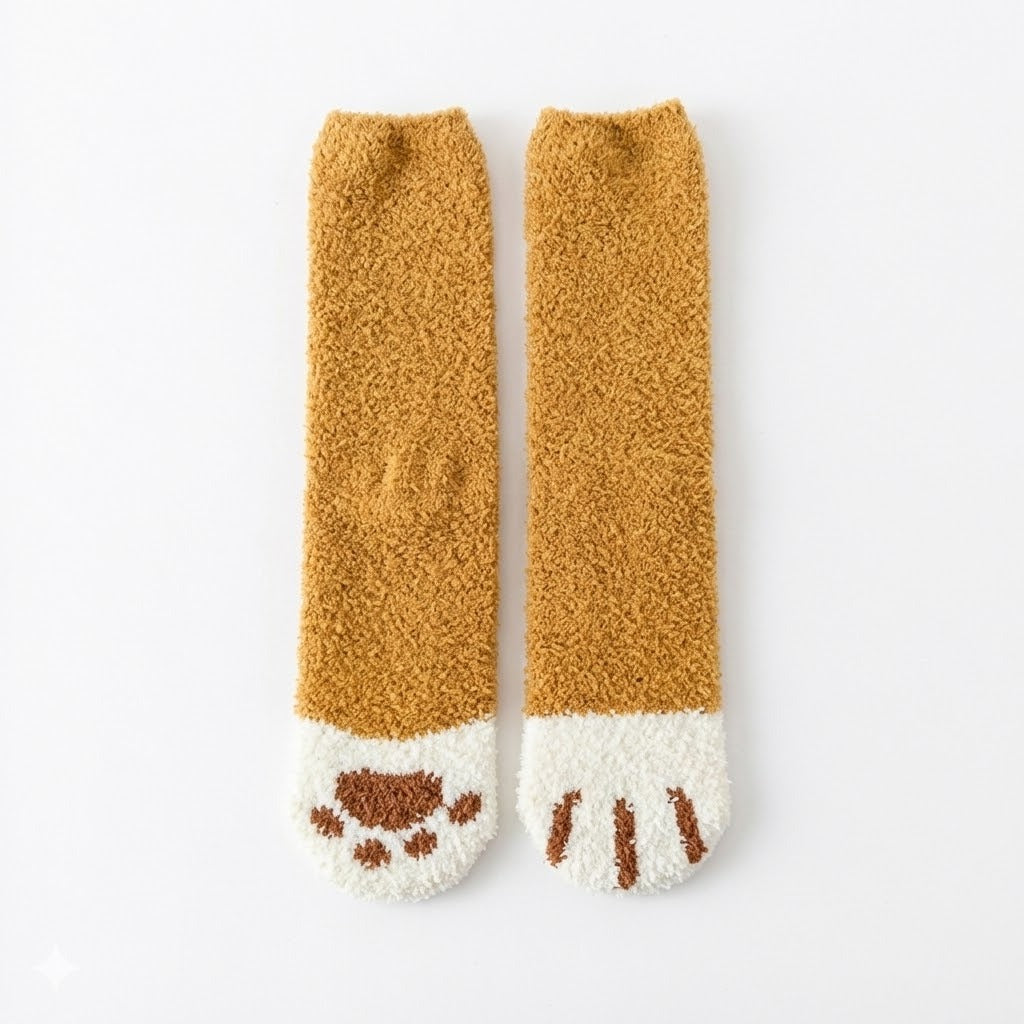 Winter Socks Cat Paw Design for Women and Teens