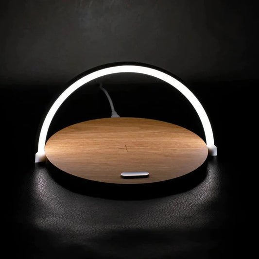 LED Lamp with Wireless Charging for Phone and Ambient Light