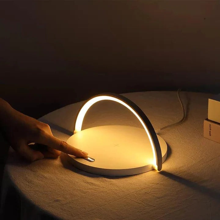 LED Lamp with Wireless Charging for Phone and Ambient Light