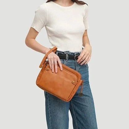 Crossbody Leather Shoulder Bag Three Layer Design and Clutch
