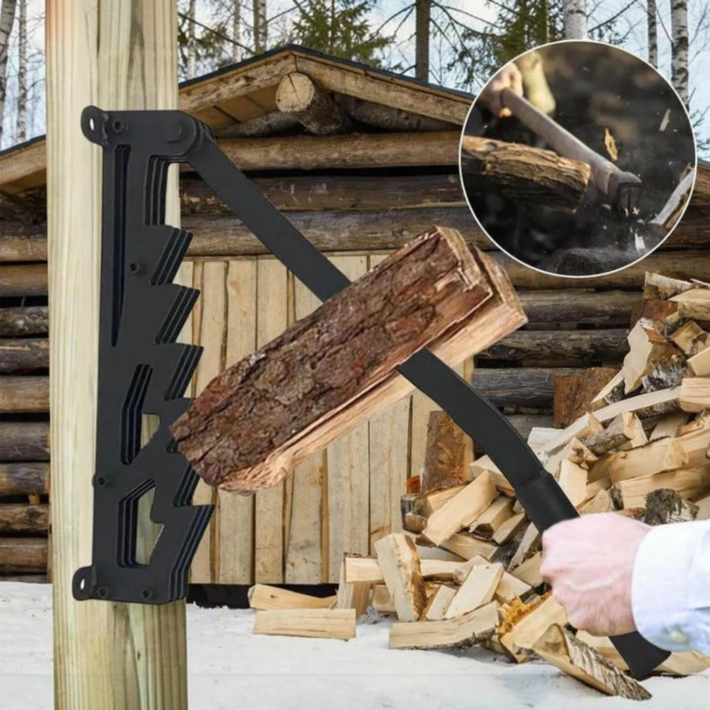 Firewood Kindling Splitter Wall Mounted for Log Splitting