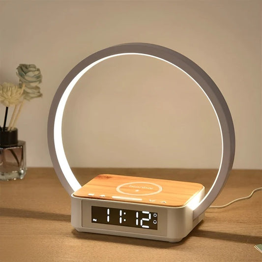 Table Lamp Wireless Charging Alarm Clock and Touch Control