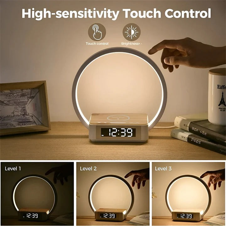 Table Lamp Wireless Charging Alarm Clock and Touch Control