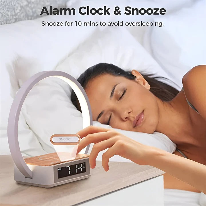 Table Lamp Wireless Charging Alarm Clock and Touch Control