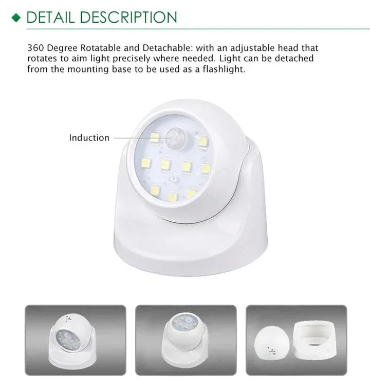 360° Rotatable Wireless LED Spotlight with Motion Sensor