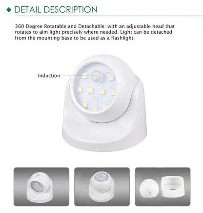 360° Rotatable Wireless LED Spotlight with Motion Sensor