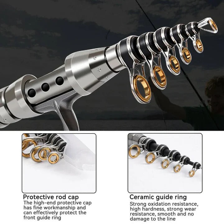 Telescopic Fishing Rod Reel Combo for Saltwater and Freshwater Fishing