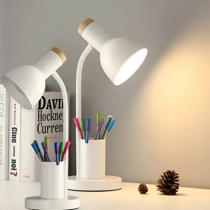 Desk LED Lamp with Pen Holder for Reading and Writing