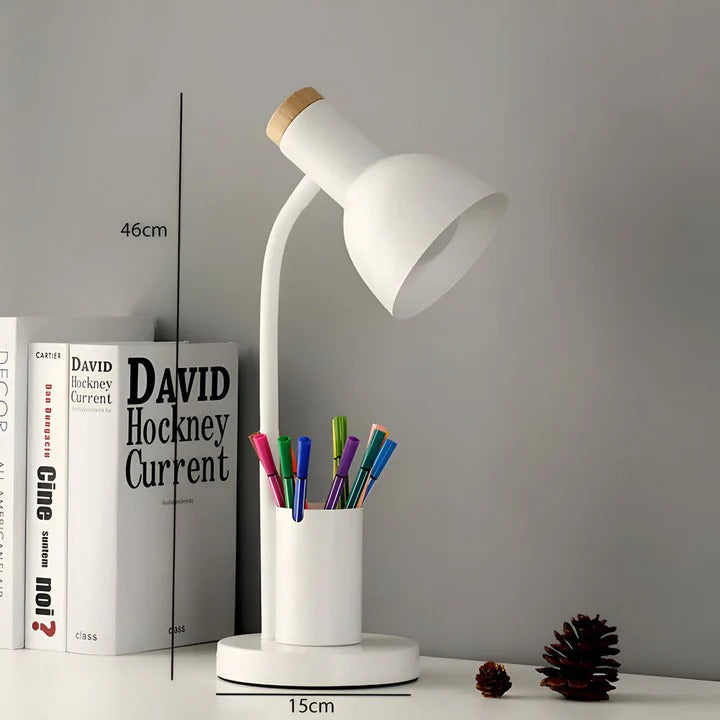 Desk LED Lamp with Pen Holder for Reading and Writing