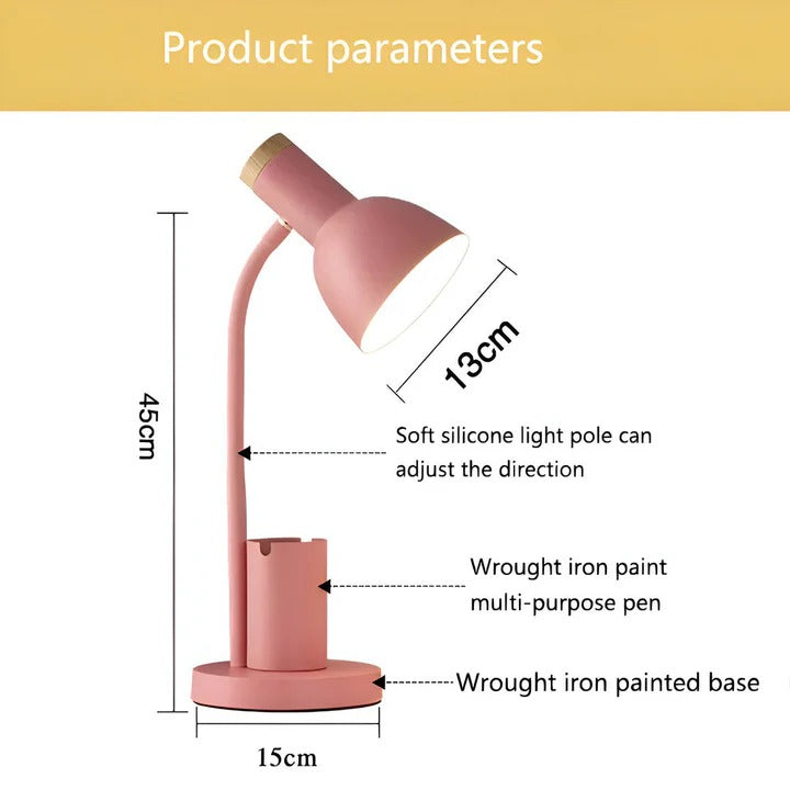 Desk LED Lamp with Pen Holder for Reading and Writing