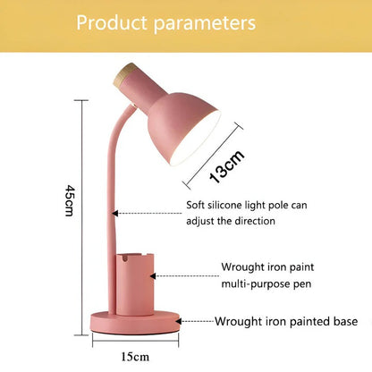 Desk LED Lamp with Pen Holder for Reading and Writing