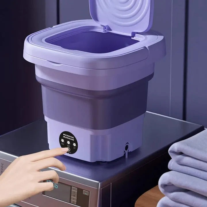 Mini Portable Washing Machine Foldable with Spin Dryer for Laundry