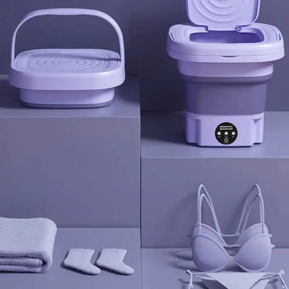 Mini Portable Washing Machine Foldable with Spin Dryer for Laundry