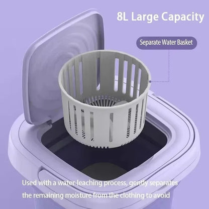 Mini Portable Washing Machine Foldable with Spin Dryer for Laundry