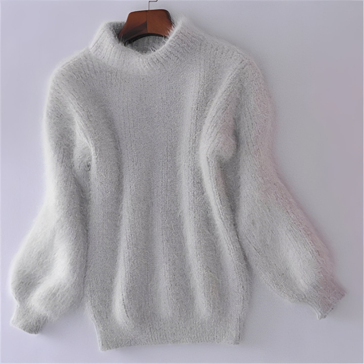 Women's Comfortable Loose Knit Sweater Solid Angora Blend