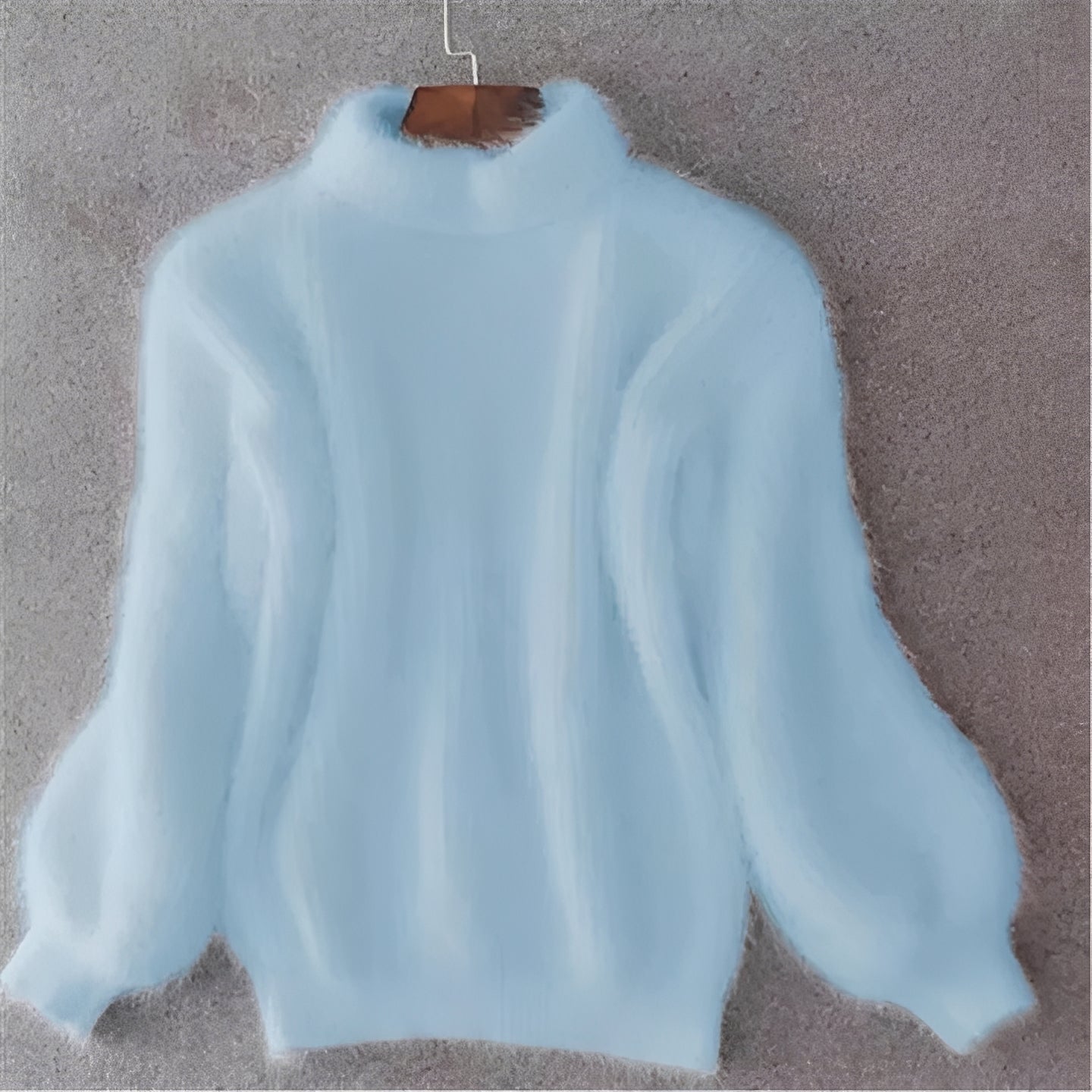 Women's Comfortable Loose Knit Sweater Solid Angora Blend
