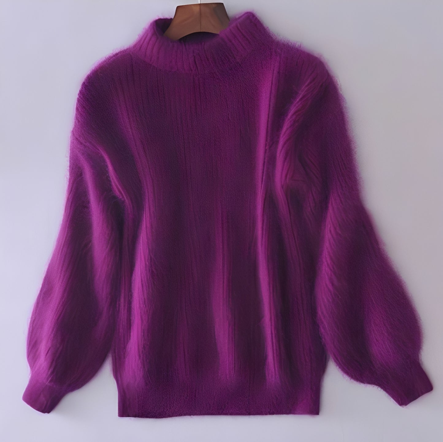 Women's Comfortable Loose Knit Sweater Solid Angora Blend