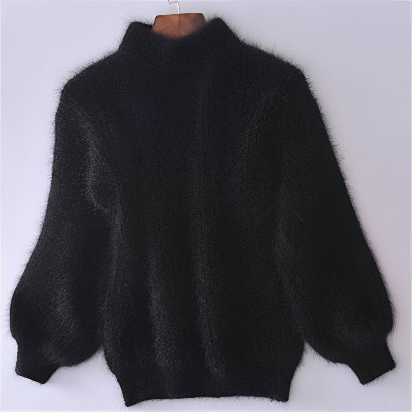 Women's Comfortable Loose Knit Sweater Solid Angora Blend