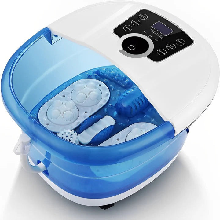 Foot Bath Massager with Heat Bubbles and Water Jets