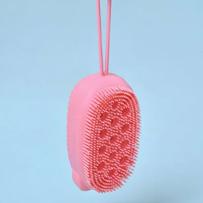 Silicone Bath Scrubber with Soap Dispenser for Exfoliation