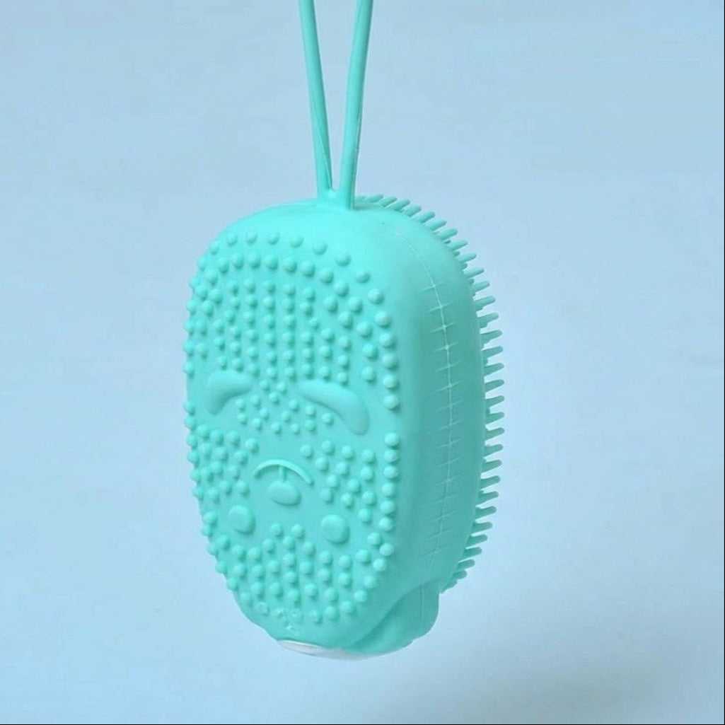 Silicone Bath Scrubber with Soap Dispenser for Exfoliation