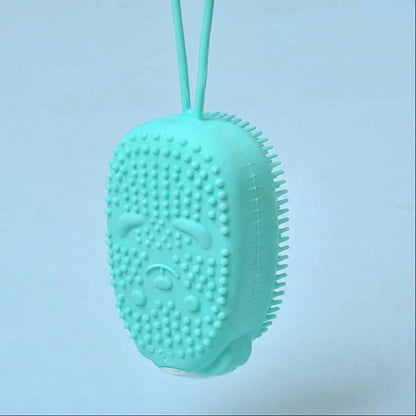 Silicone Bath Scrubber with Soap Dispenser for Exfoliation