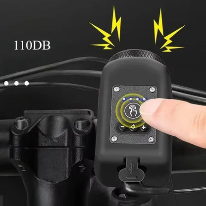 Electric Bike Horn and Front Light Safety Bell for Cycling