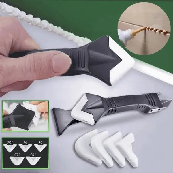 Caulk Remover Tool 3 in 1 Silicone Scraper and Finishing Set