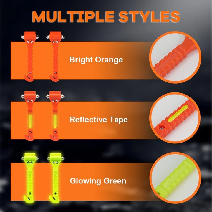 Car Emergency Escape Tool Set of 2 Window Breaker and Seat Belt Cutter