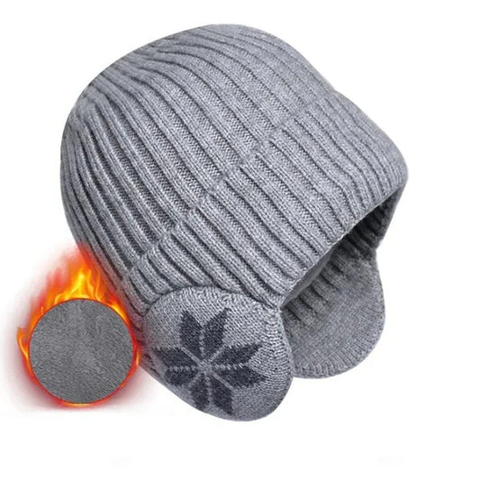 Warm Unisex Knit Beanie for Winter with Full Ear Protection