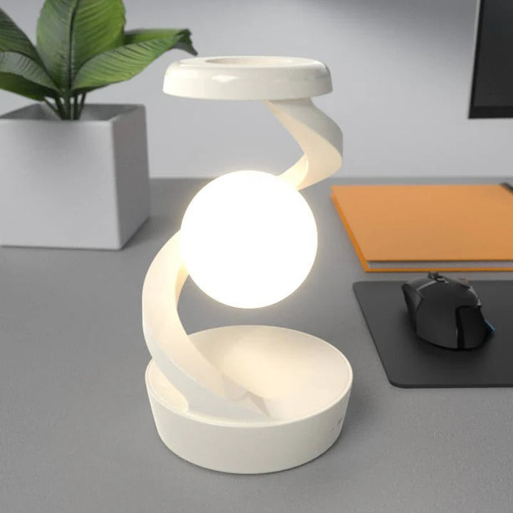 Moon Lamp Floating Desk Light with Gesture Control and Wireless Charger