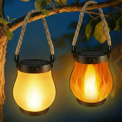 Waterproof Solar Porch Lanterns with Realistic Flickering Flame