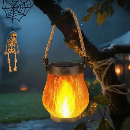 Waterproof Solar Porch Lanterns with Realistic Flickering Flame