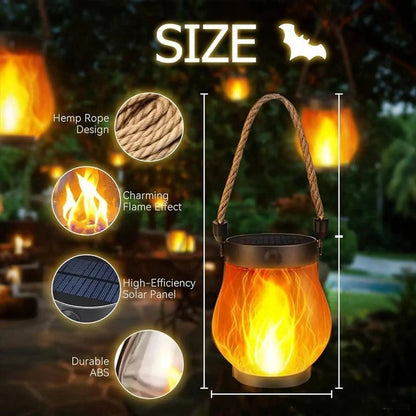 Waterproof Solar Porch Lanterns with Realistic Flickering Flame
