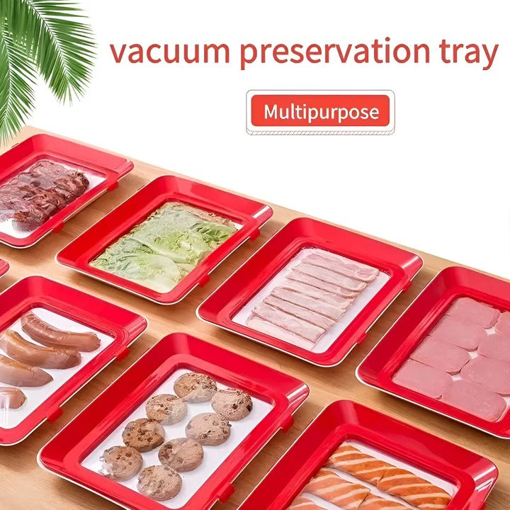 Food Storage Tray with Stretch Film Lid for Preservation and Fresh Keeping