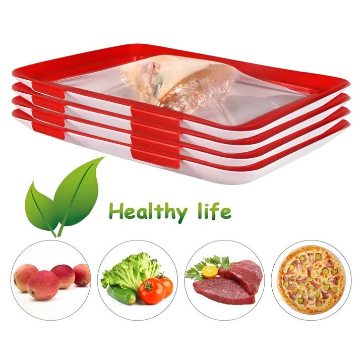 Food Storage Tray with Stretch Film Lid for Preservation and Fresh Keeping