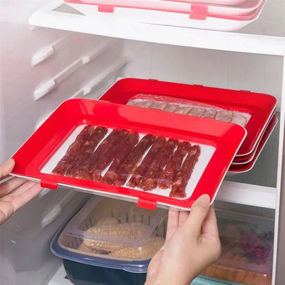 Food Storage Tray with Stretch Film Lid for Preservation and Fresh Keeping