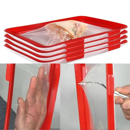 Food Storage Tray with Stretch Film Lid for Preservation and Fresh Keeping