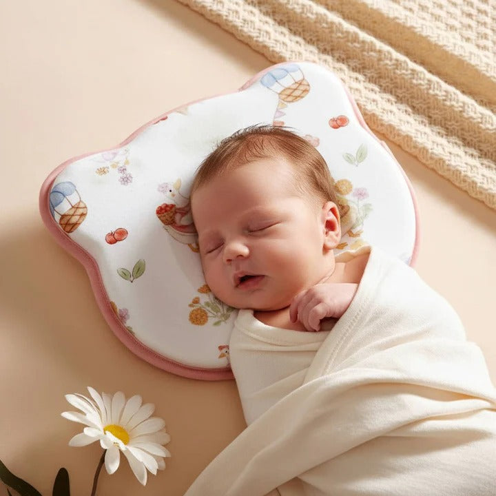 Memory Foam Infant Pillow Prevents Flat Head Anti Deviation and Breathable